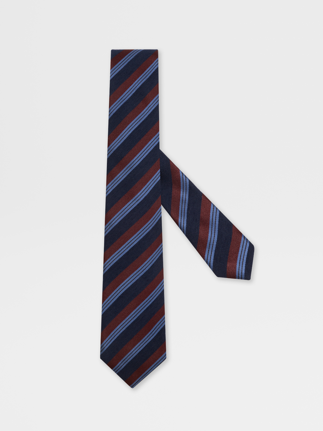 Dark Blue Wool and Silk Mélange Tie